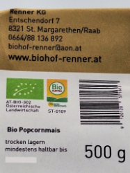 Bild von BIO - Popcornmais 0,5kg 
