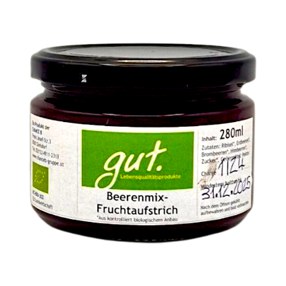 Zeige Details für Fruchtaufstrich Beerenmix 280ml Bild von Fruchtaufstrich Beerenmix 280ml